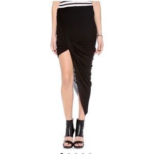Helmut Lang Asymmetrical Wrap Skirt Black